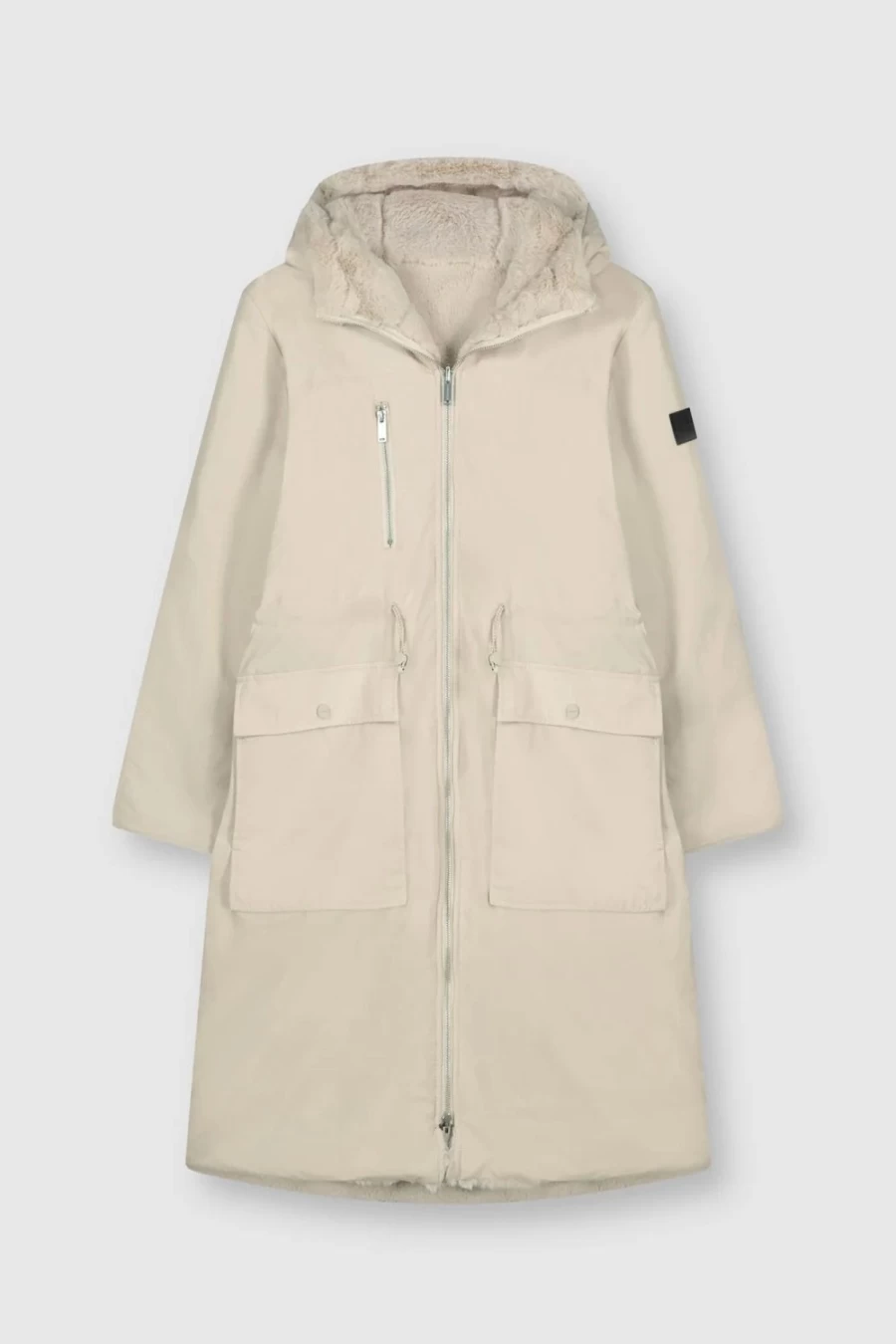 Rino & Pelle Women's Josien Reversible Coat in Stone - Double-Faced Trench Coat for Women