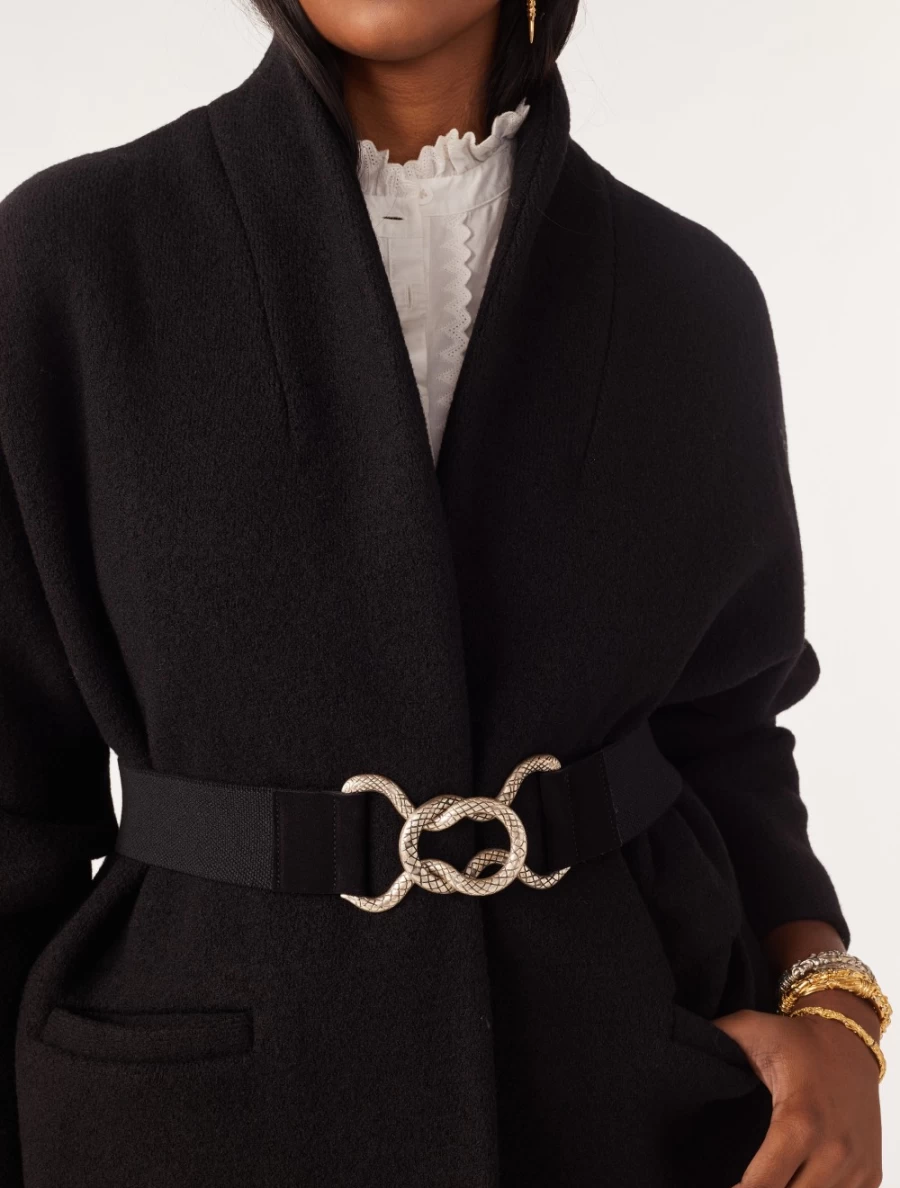 ba&sh Women's Carole Coat in Black - Classic Black Trench Coat for Women
