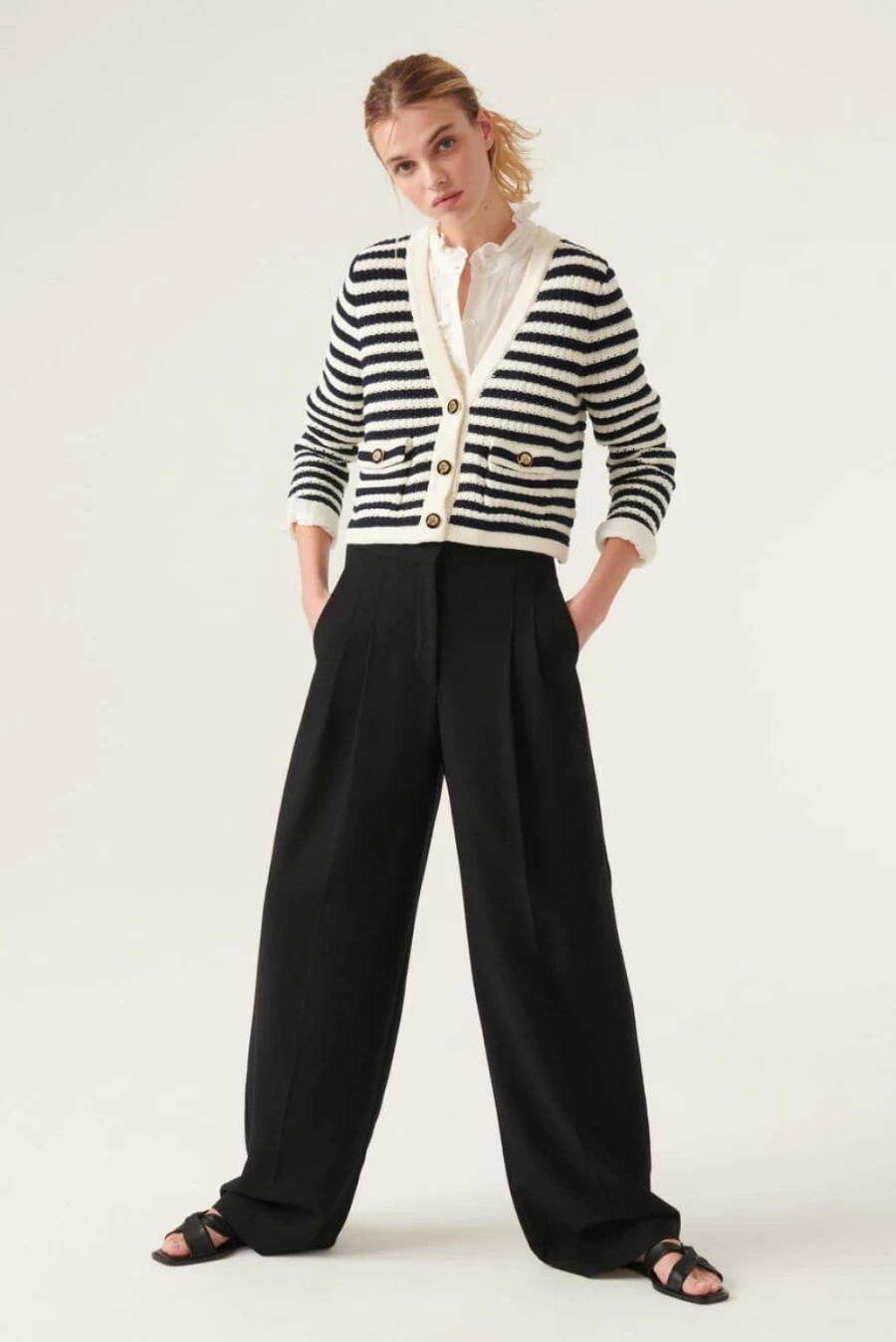 ba&sh Women's Gamden Cardigan in Ecru - Soft Knit Sweater for Women