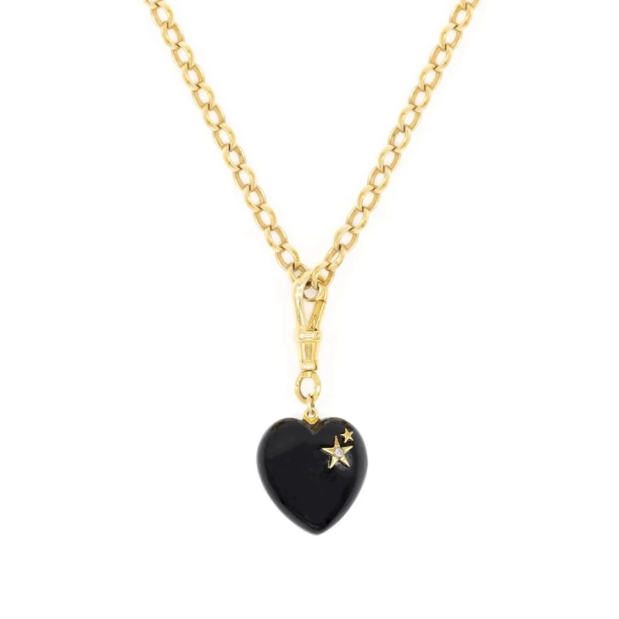 Kirstie Le Marque Women's Diamond & Onyx Chunky Heart Pendant Necklace