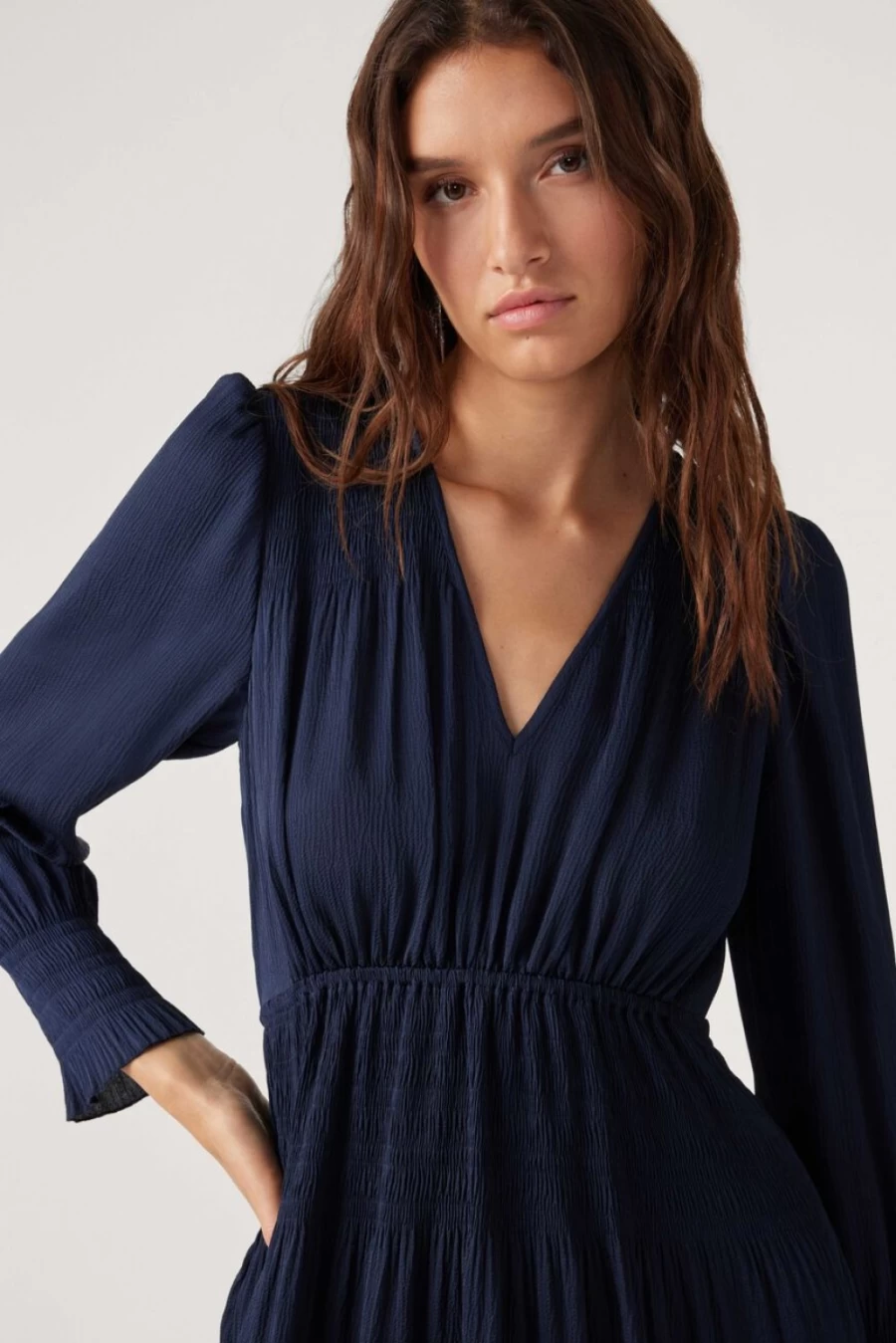 ba&sh Women's Coll Dress Bleunuit - Elegant Blue Midi Dress for Women