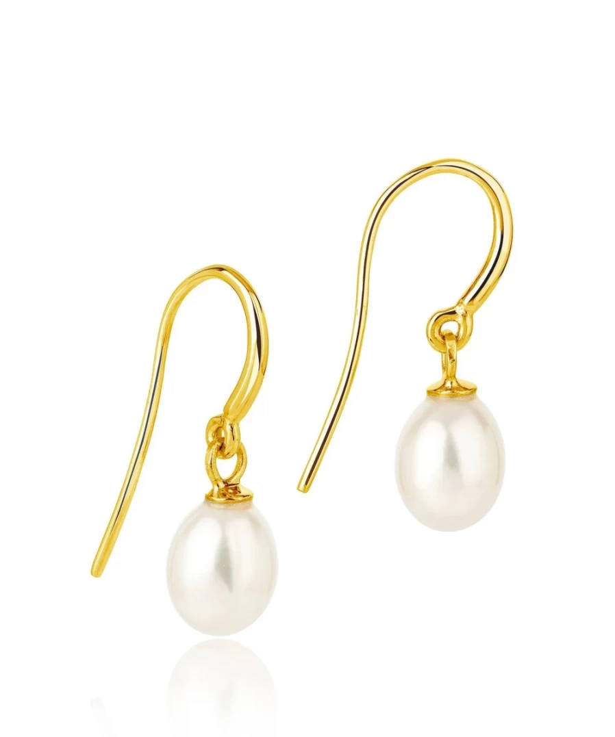 Claudia Bradby Women's Classic Gold Pearl Drop Earrings - Timeless Elegance