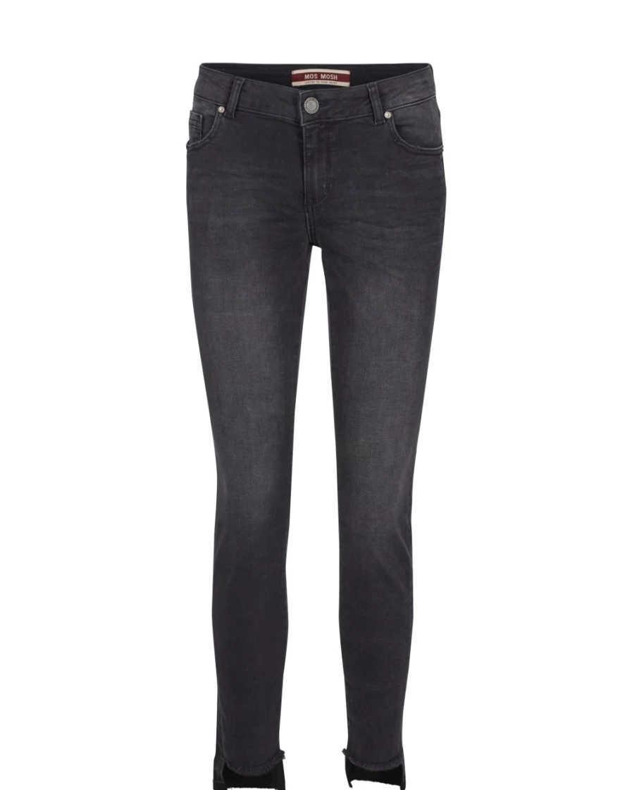 Mos Mosh Women's Step Jean Black - Mmsumner High Waist Slim Fit Stretch Denim Pants