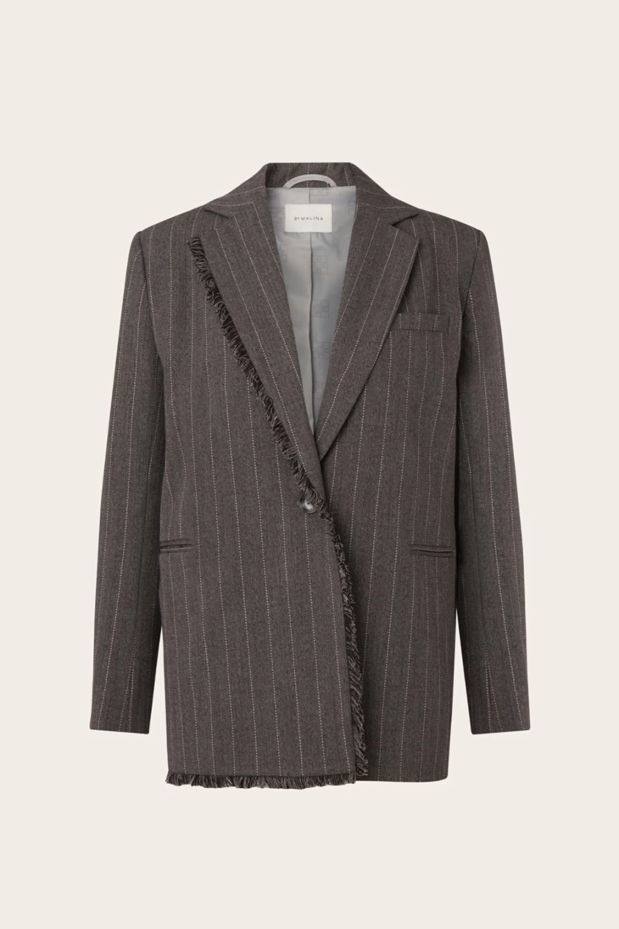 BY MALINA Women's Ariana Tailored Fringe Blazer - Elegant Structured Jacket with Stylish Fringe Details