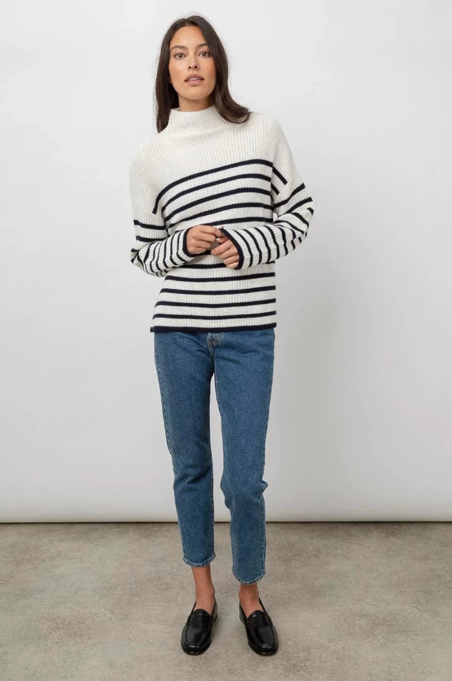 Rails Women's Claudia Stripe Sweater in Cream and Navy