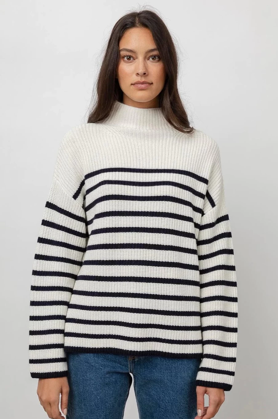 Rails Women's Claudia Stripe Sweater in Cream and Navy
