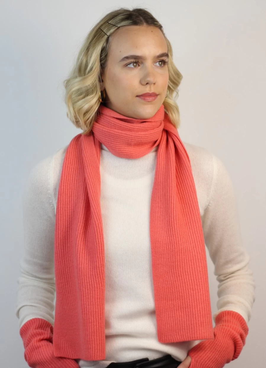 Sass & Edge Women's Glenbarr Coral Cashmere Scarf - Soft Luxury Wrap