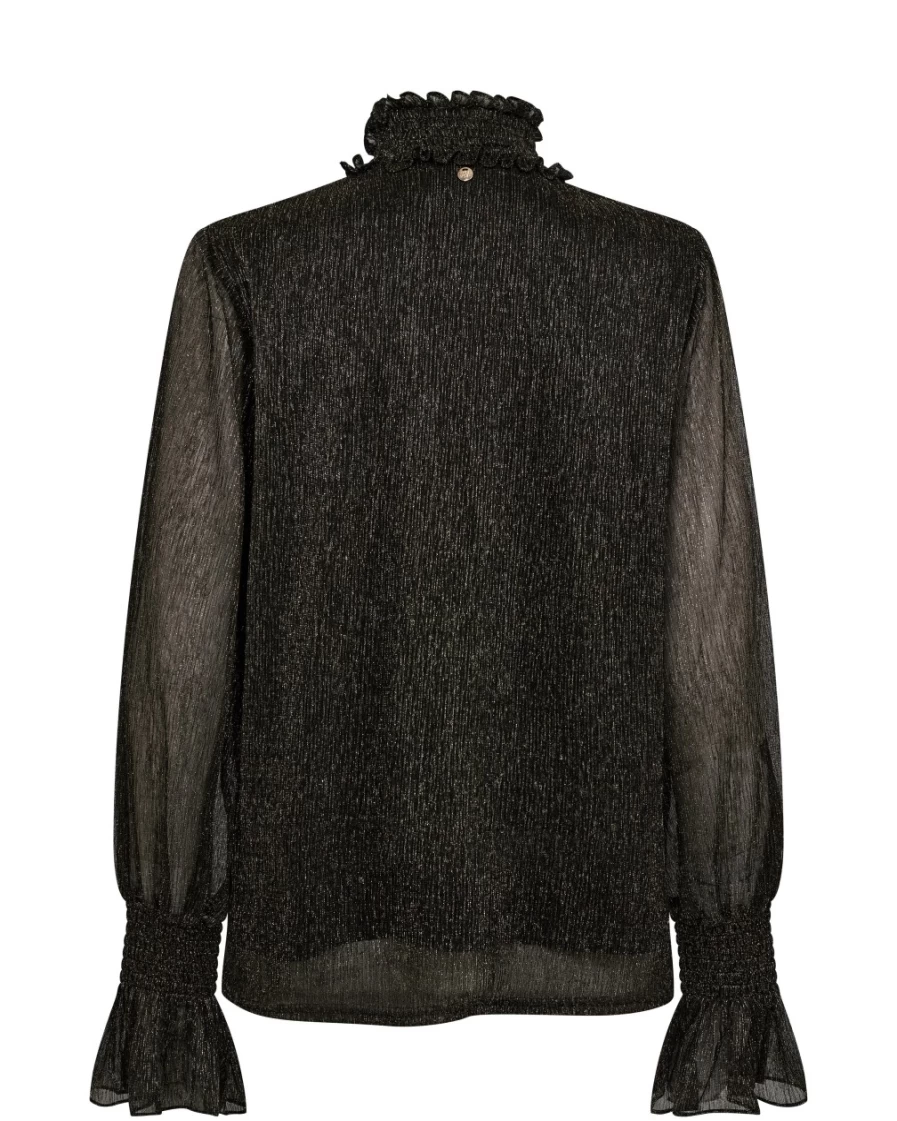 Mos Mosh Women's Maximena Glam Blouse - Elegant Black Top for Women