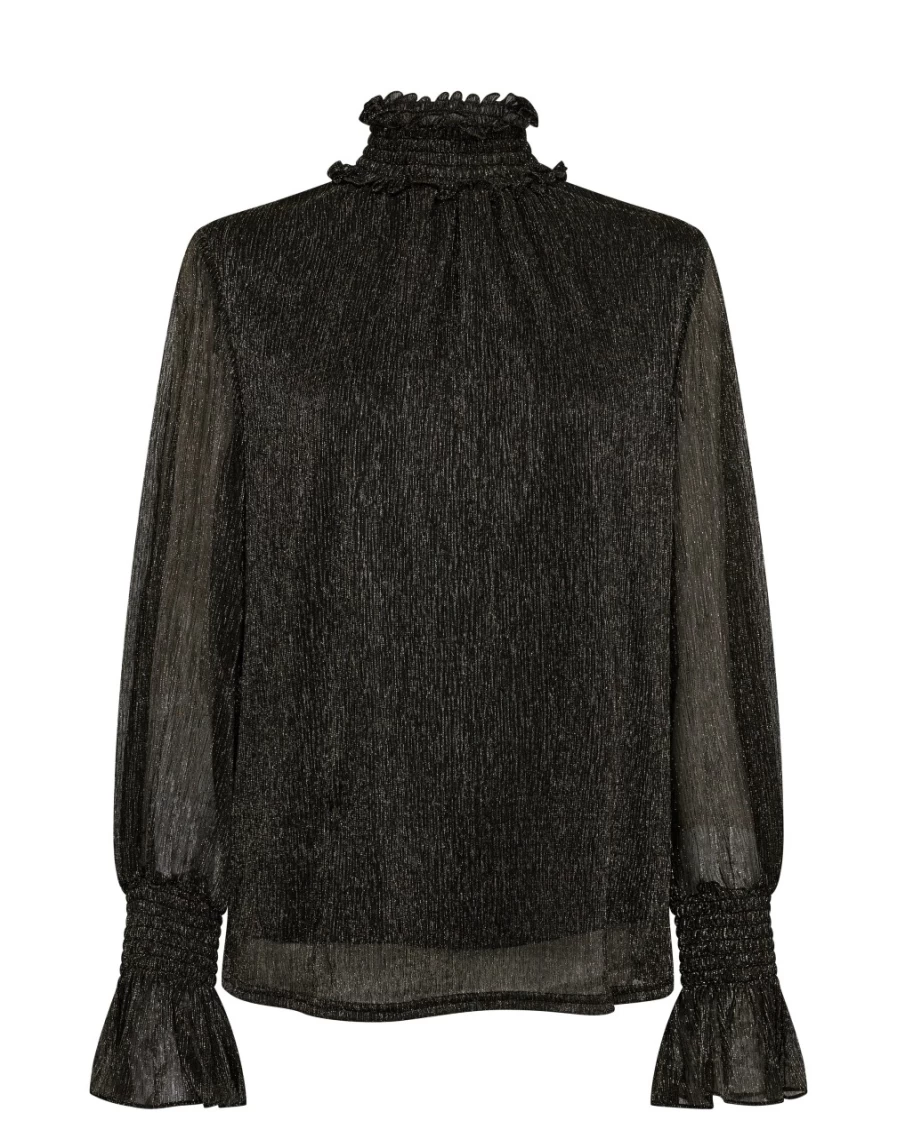 Mos Mosh Women's Maximena Glam Blouse - Elegant Black Top for Women