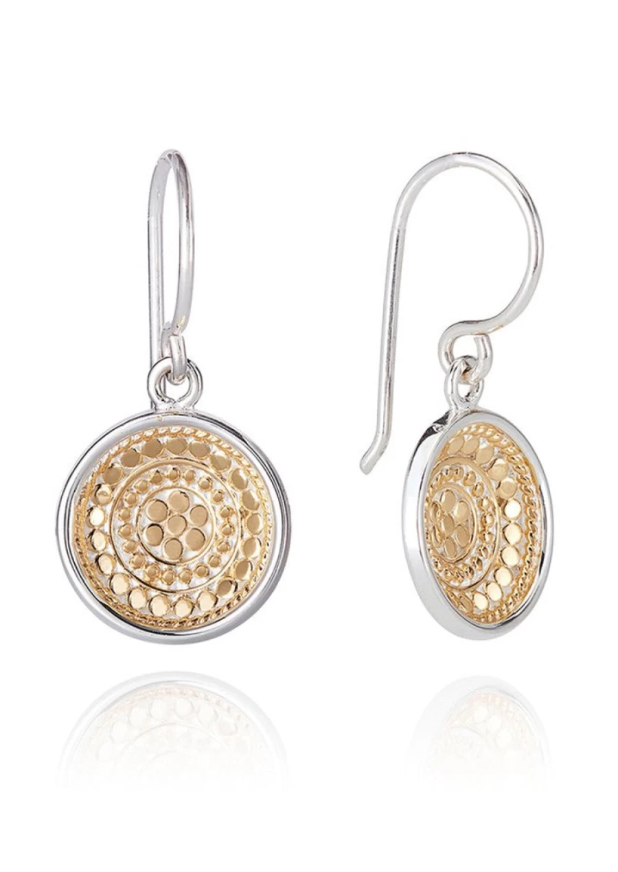 Anna Beck Women's Gold Signature Disk Drop Earrings - Elegant Dangling Hoop Jewelry