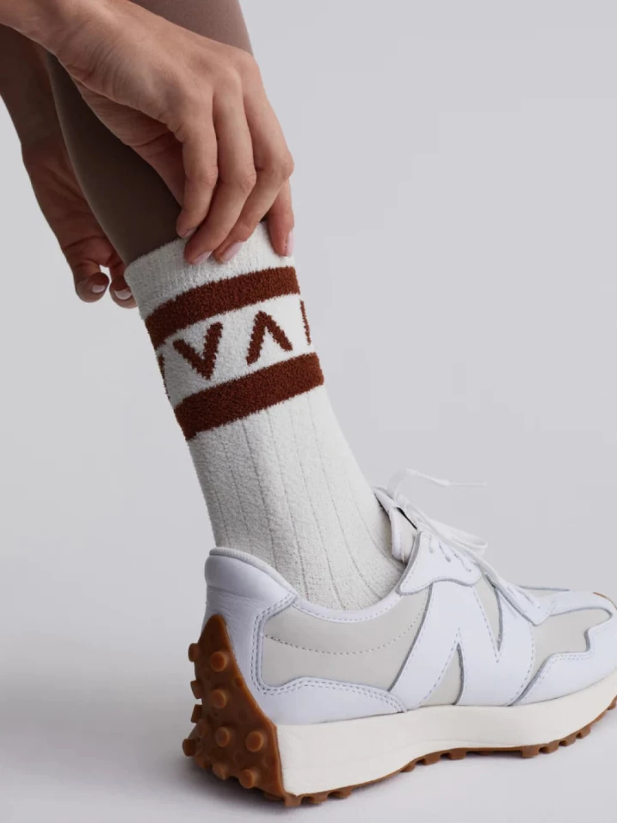 Varley Women's Spencer Socks in Egret & Tortoise Shell Pattern - Comfortable & Stylish