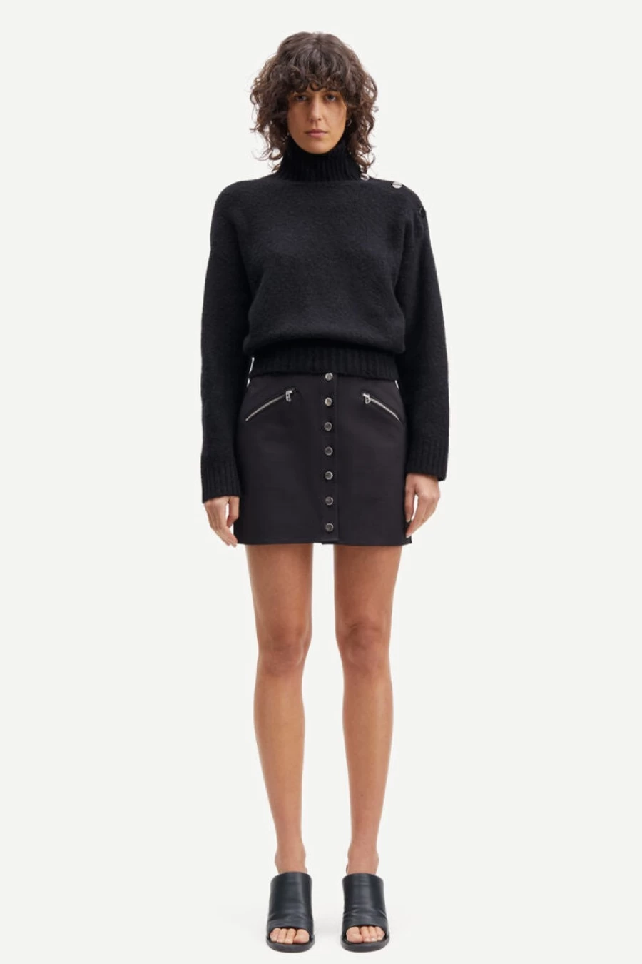 Samsoe Samsoe Women's Mandie Mock Neck Top in Black
