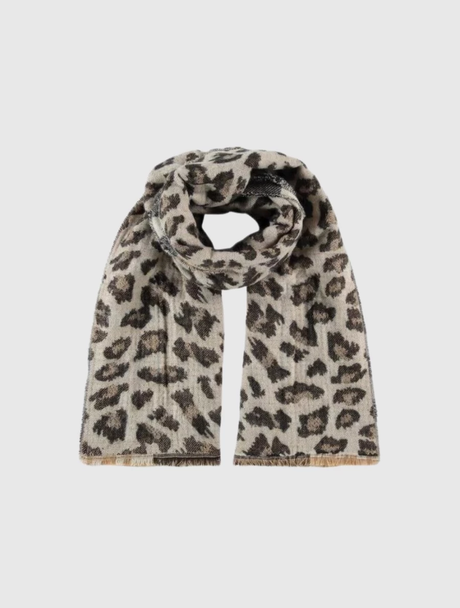Rino & Pelle Women's Mixtu Leopard Check Scarf - Fashion Winter Accessory