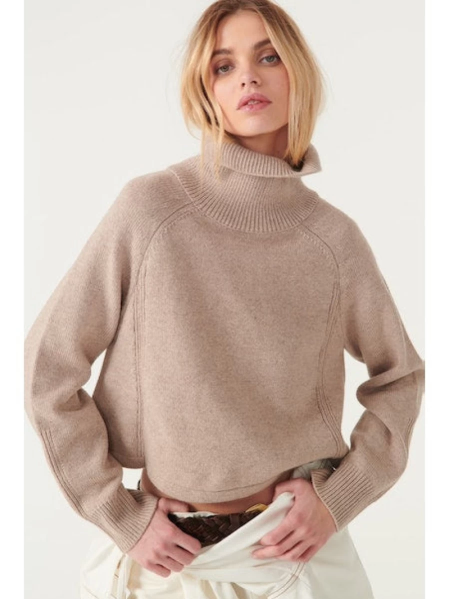 ba&sh Women's Beige Mace Jumper Knit Sweater