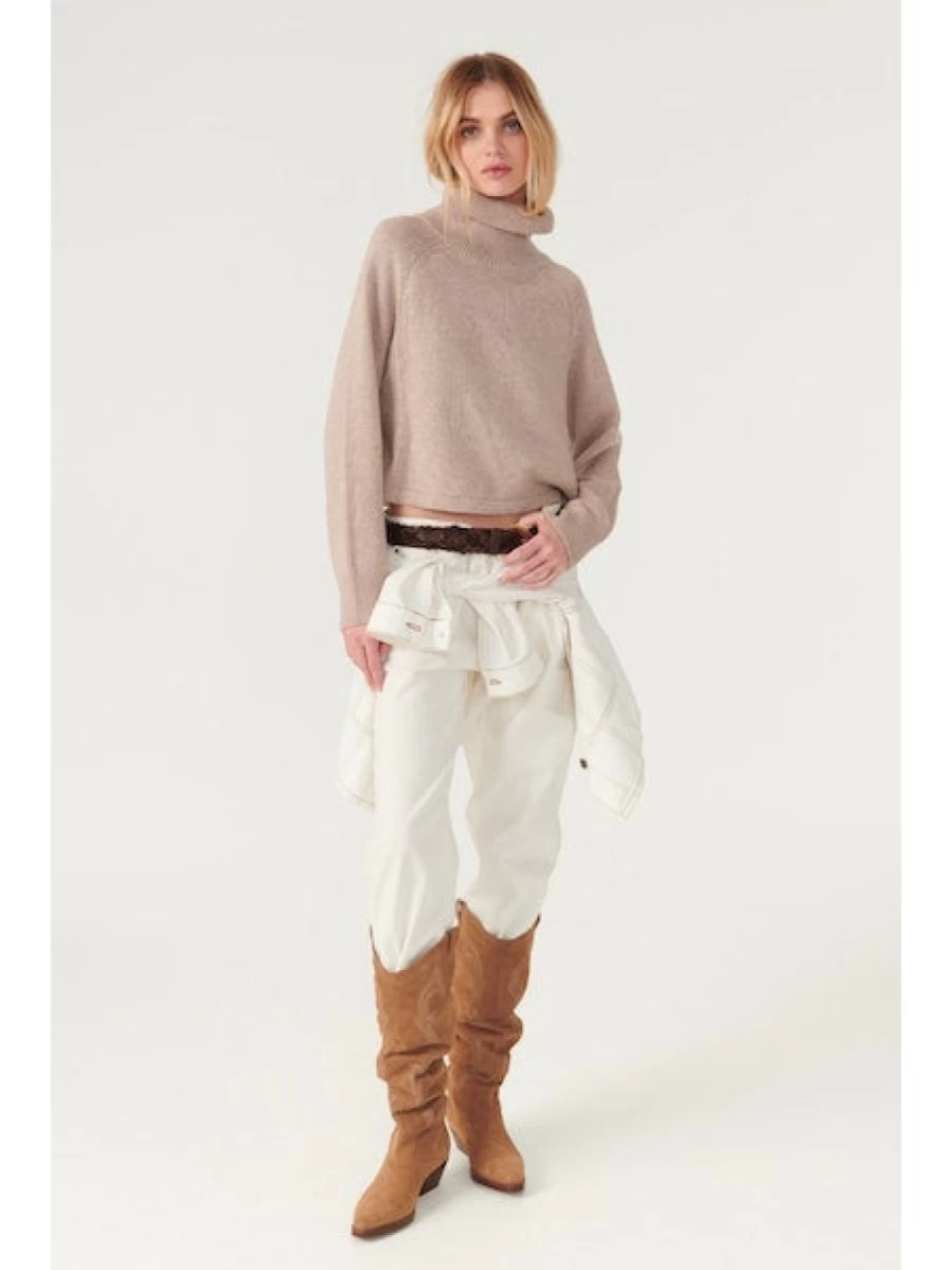 ba&sh Women's Beige Mace Jumper Knit Sweater