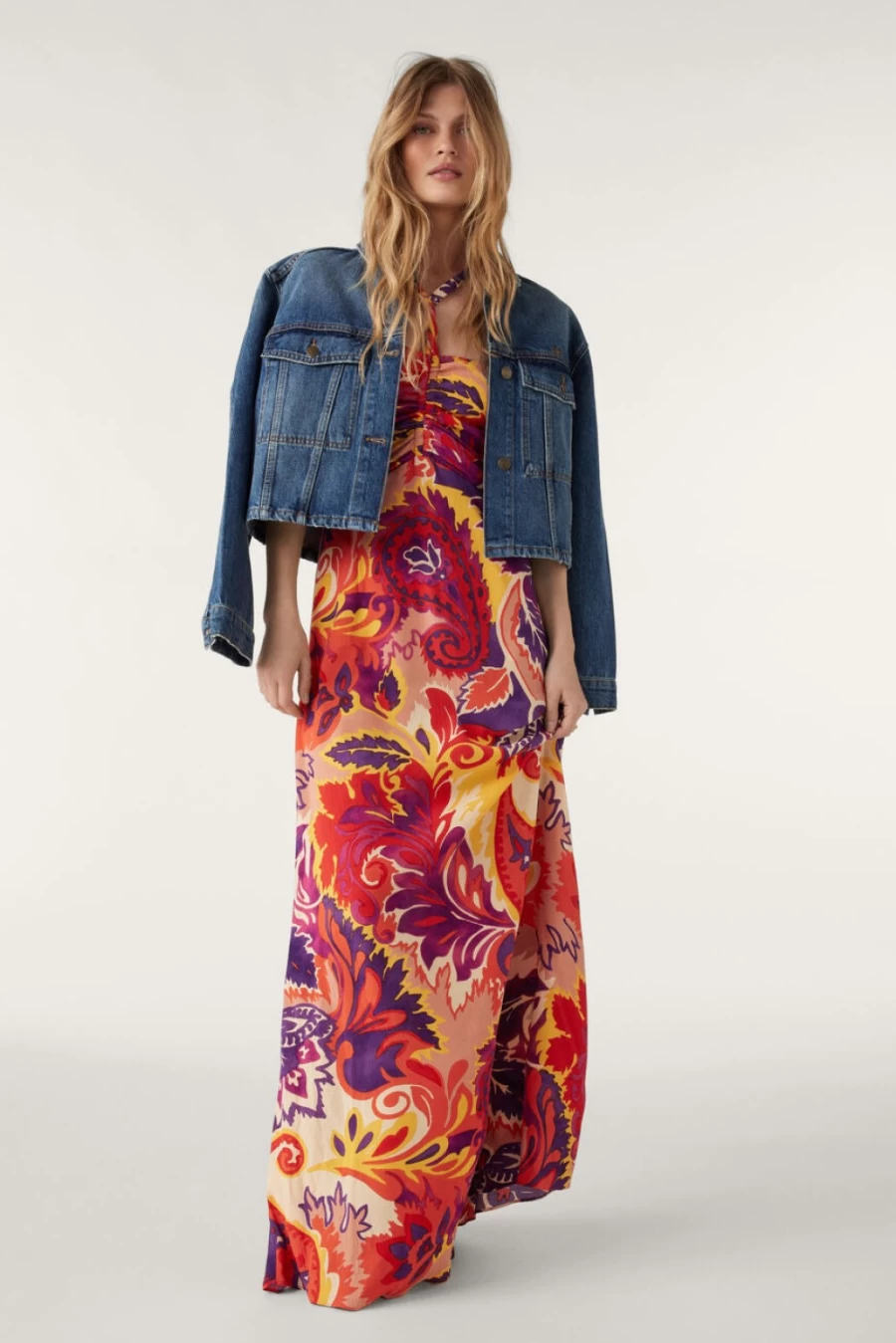 ba&sh Women's Nour Maxi Dress in Ocre - Elegant Long Boho Chic Style