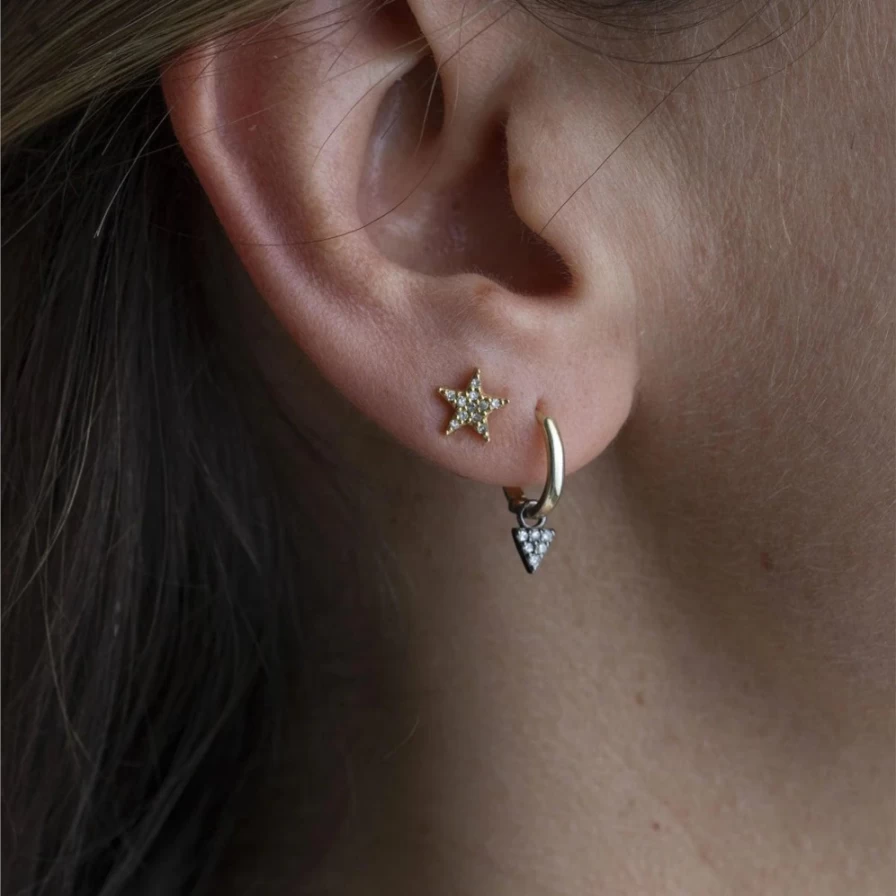 Kirstie Le Marque Women's Diamond & Yellow Gold Star Stud Earrings