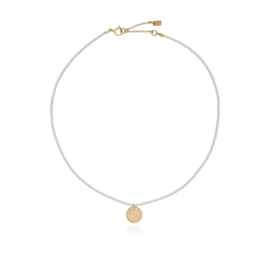Anna Beck Women's Elegant Beaded Pearl Circle Pendant Necklace - Delicate Jewelry for Women