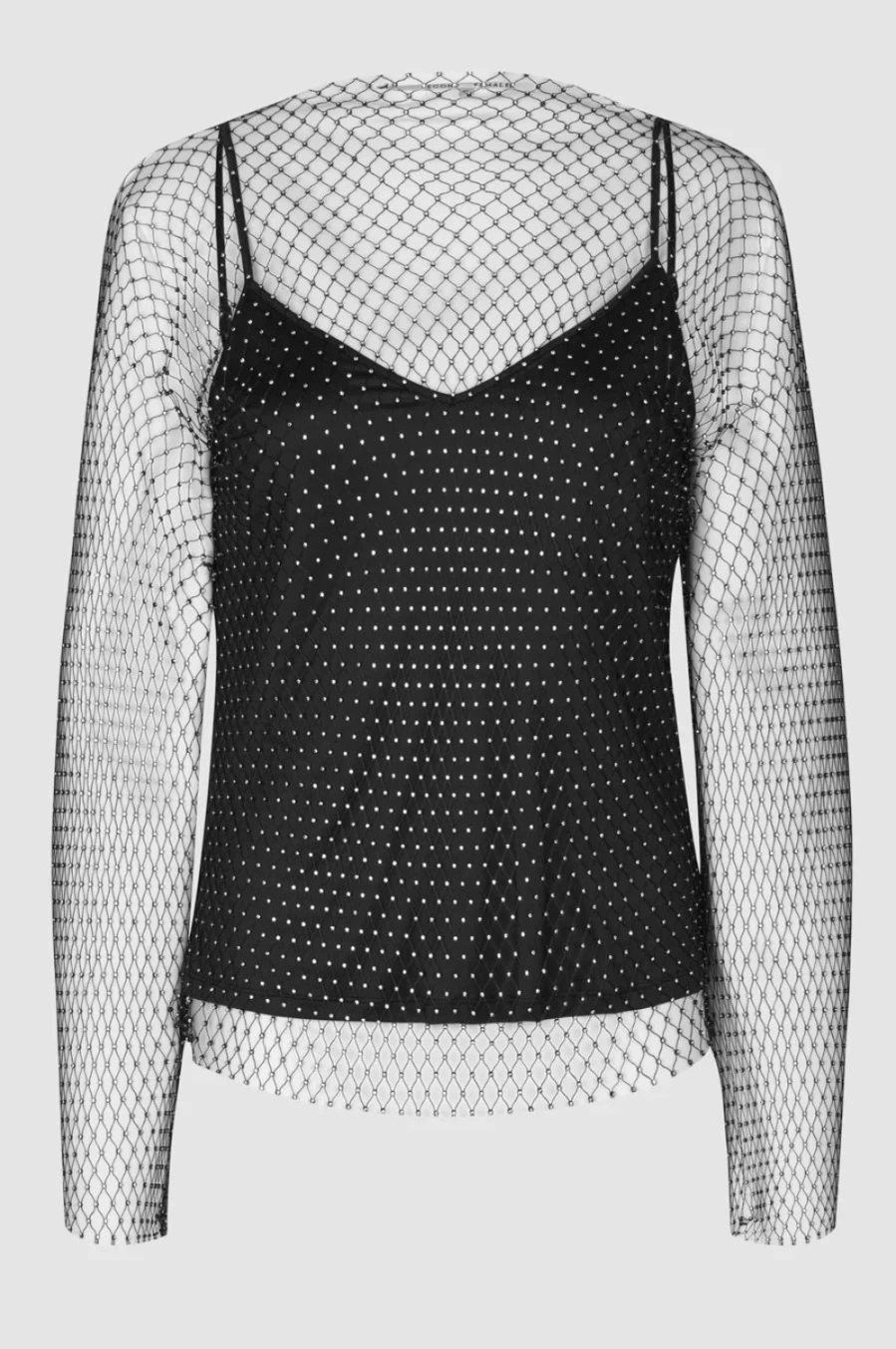 Second Women's Glossy Black Top – Stylish & Elegant