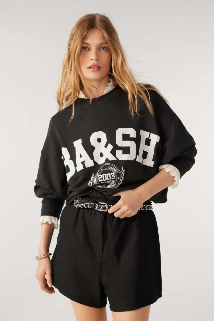 ba&sh Women's Benjamin Sweatshirt in Carbone - Stylish & Comfortable Pullover