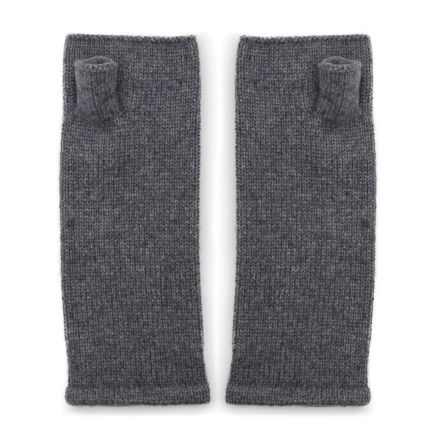Somerville Scarves Women's Grey Cashmere Wrist Warmers - Soft & Luxurious Winter Accessory