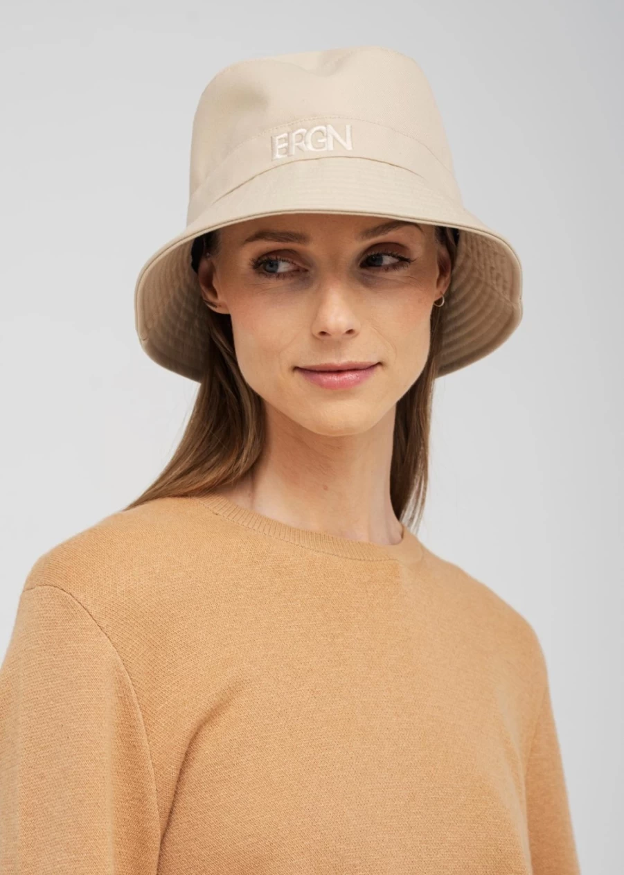 BRGN Women's Beige Bucket Hat - Stylish Summer Wide Brim Casual Sun Hat