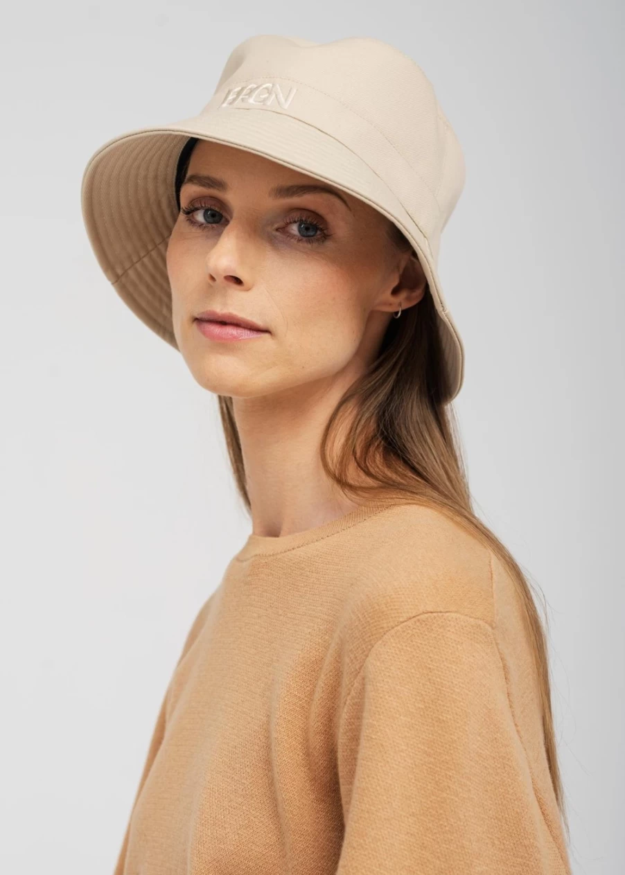 BRGN Women's Beige Bucket Hat - Stylish Summer Wide Brim Casual Sun Hat