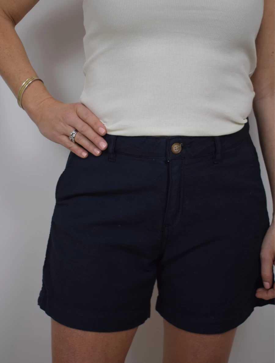 Denim Studio Women's Donna High-Waisted Navy Denim Shorts
