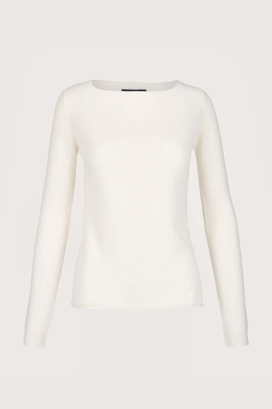 Sass & Edge Women's Renfrew Cashmere Boat Neck Sweater in White Ice | Soft Luxury Knit