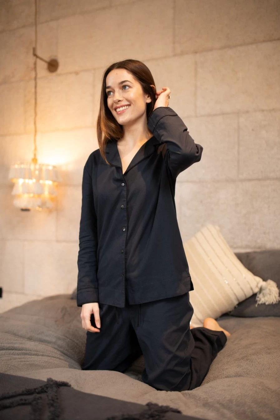 BREATHE Women's Organic Cotton Navy Pyjamas | Soft & Comfortable Sleepwear