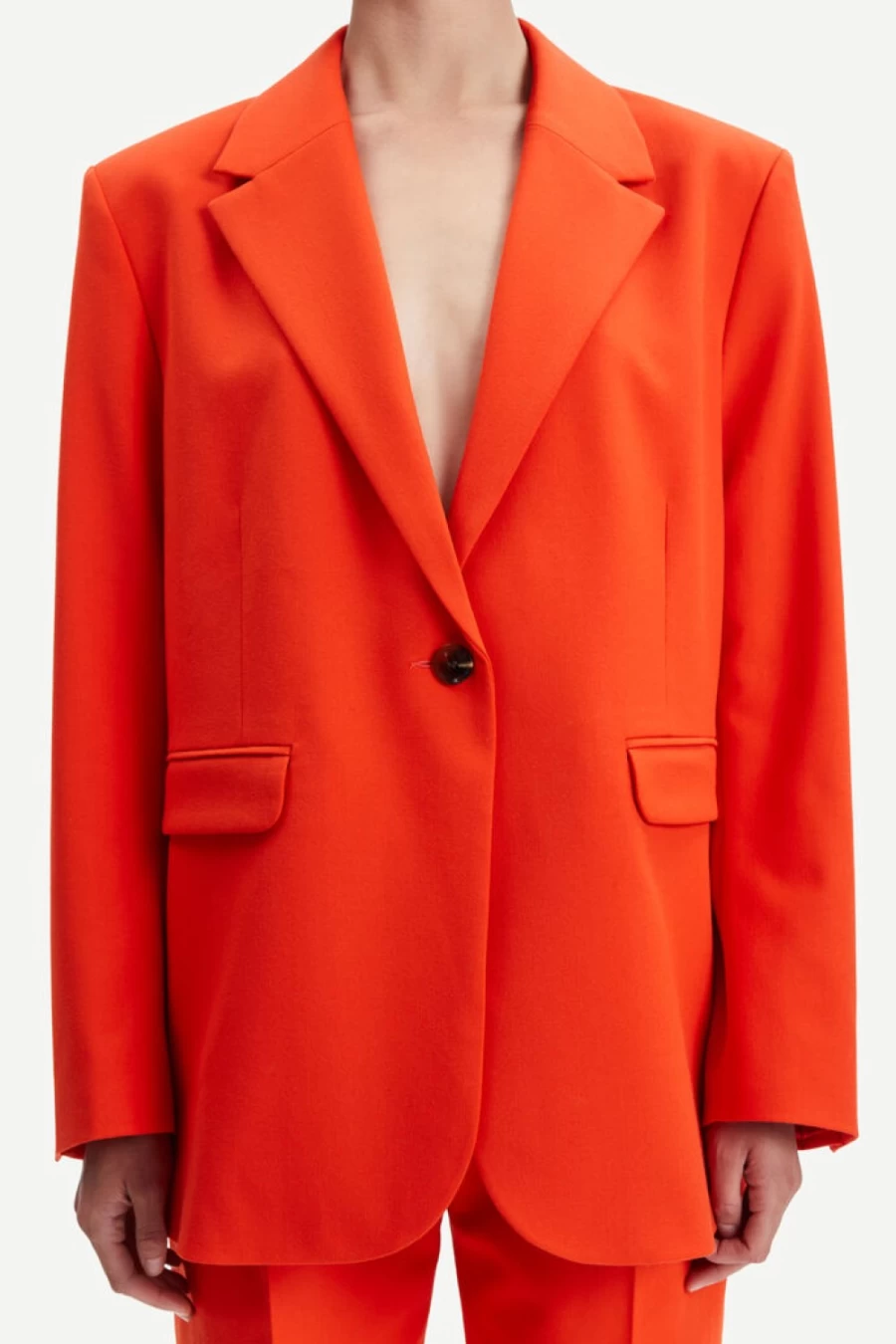 Samsoe Samsoe Women's Haven Blazer in Orange | Stylish Casual Jacket