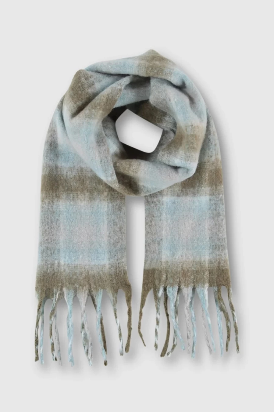 Rino & Pelle Women's Blue & Green Checked Hipke Scarf - Stylish Plaid Wrap for Women