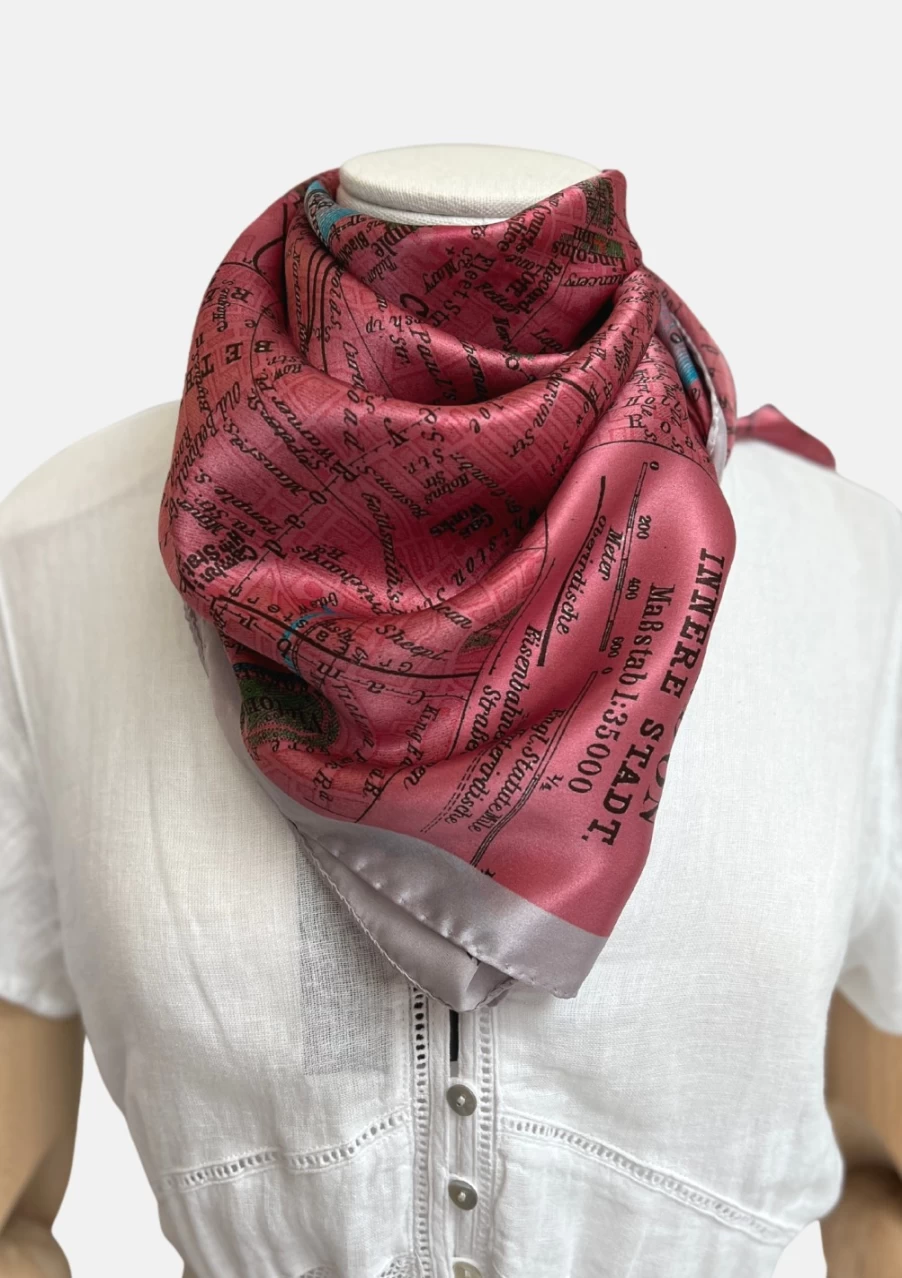 Helen Chatterton Textiles London Rose Silk Scarf for Women – Elegant Floral Design