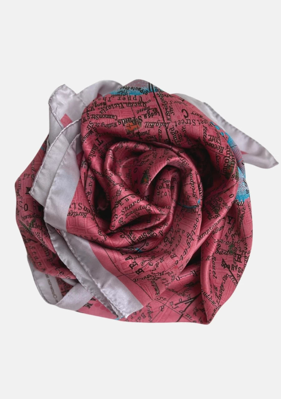 Helen Chatterton Textiles London Rose Silk Scarf for Women – Elegant Floral Design
