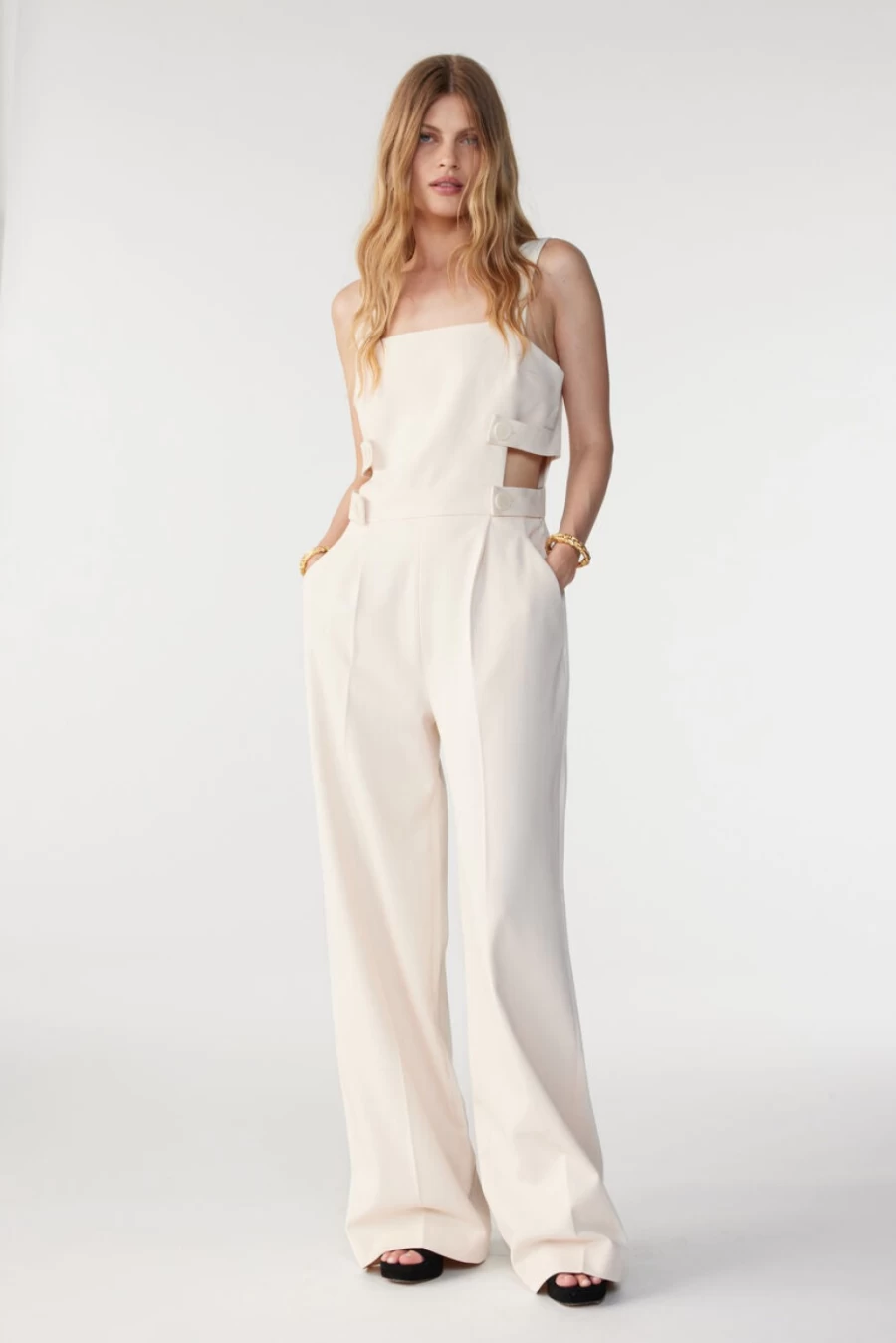 ba&sh Women's Cressy Jumpsuit in Ecru - Elegant One-Piece Romper