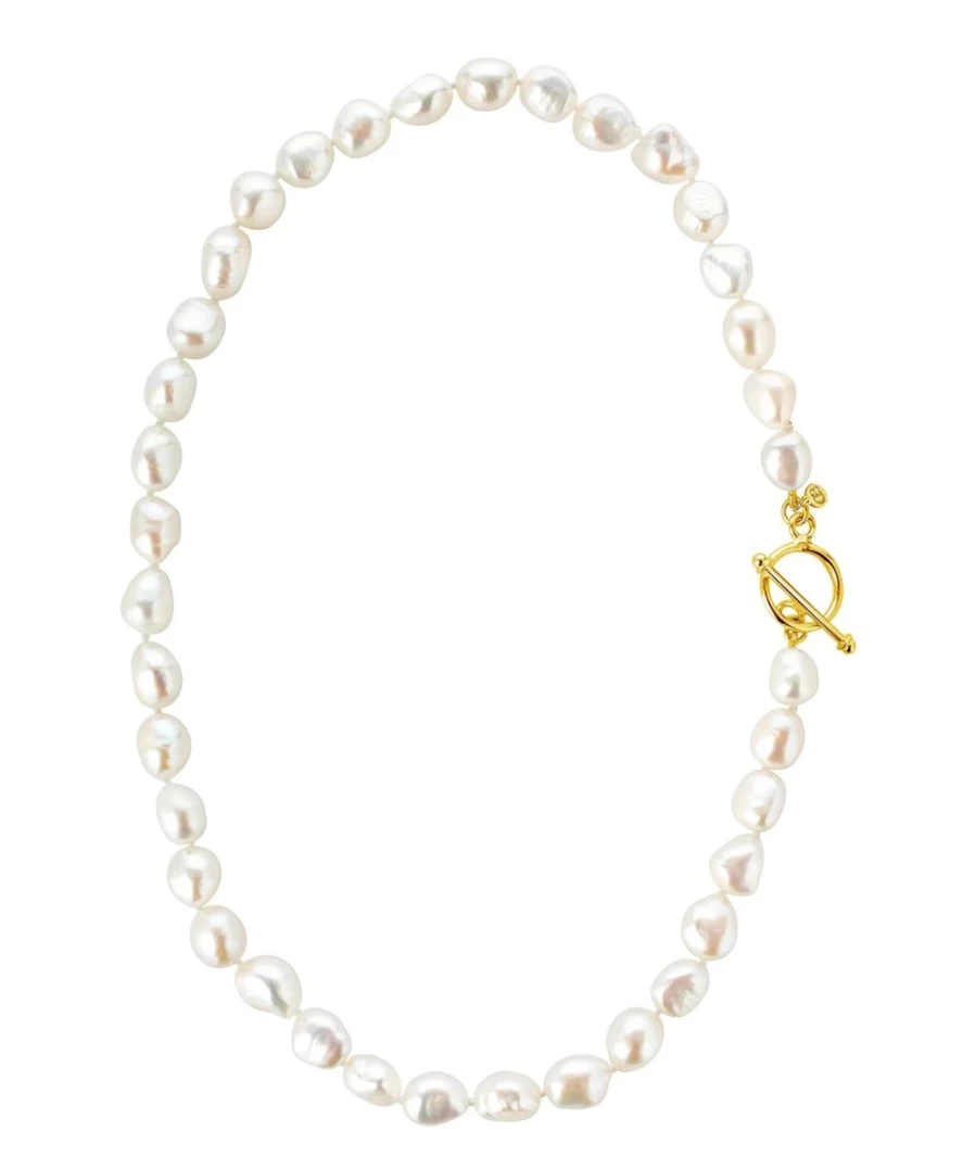 Claudia Bradby Baroque Pearl Necklace for Women - Hand Knotted Gold Luxury Jewelry