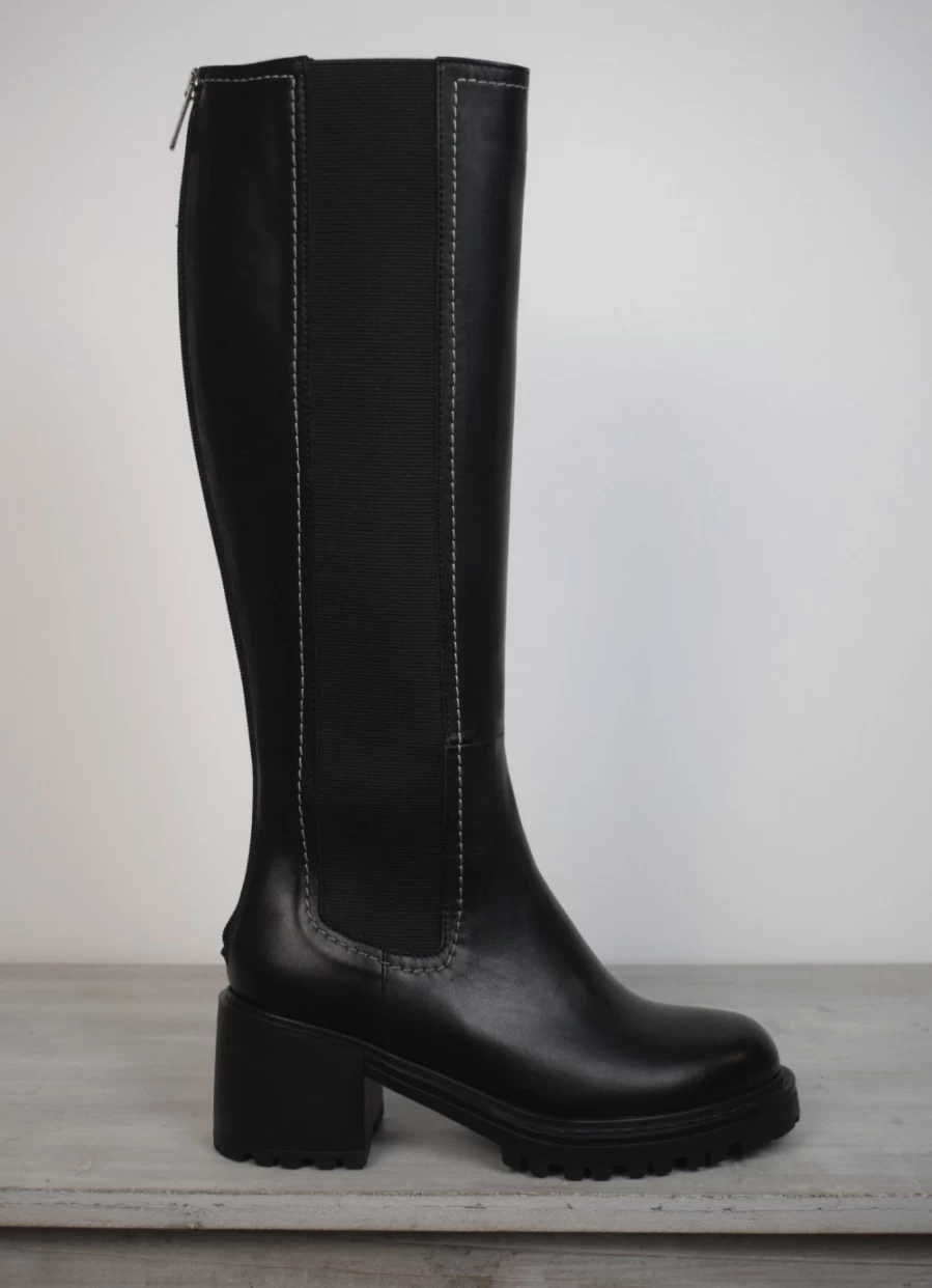 Donna Lei Women's Vitello Black Block Heel Boots