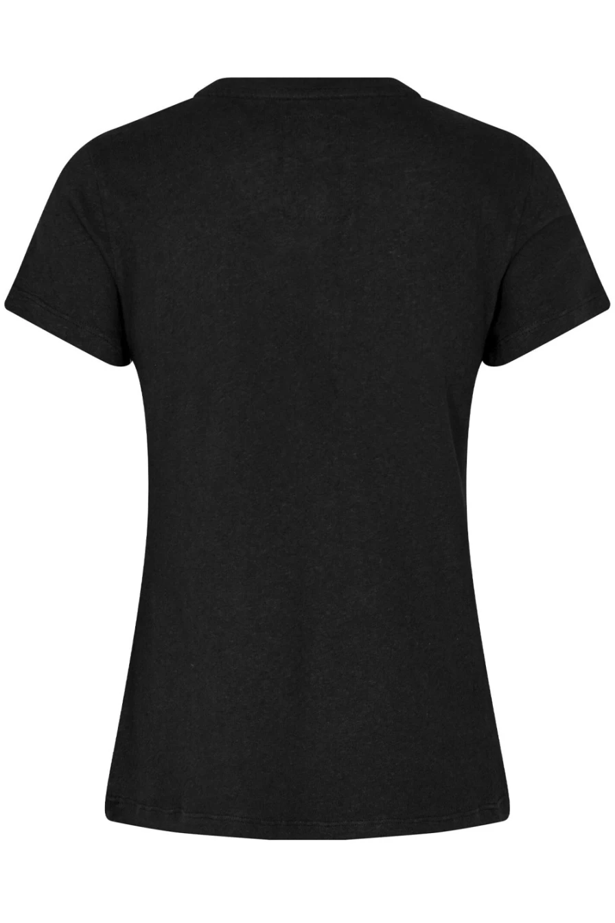 Mos Mosh Women's SS Placket Tee in Black - Classic Short Sleeve T-Shirt