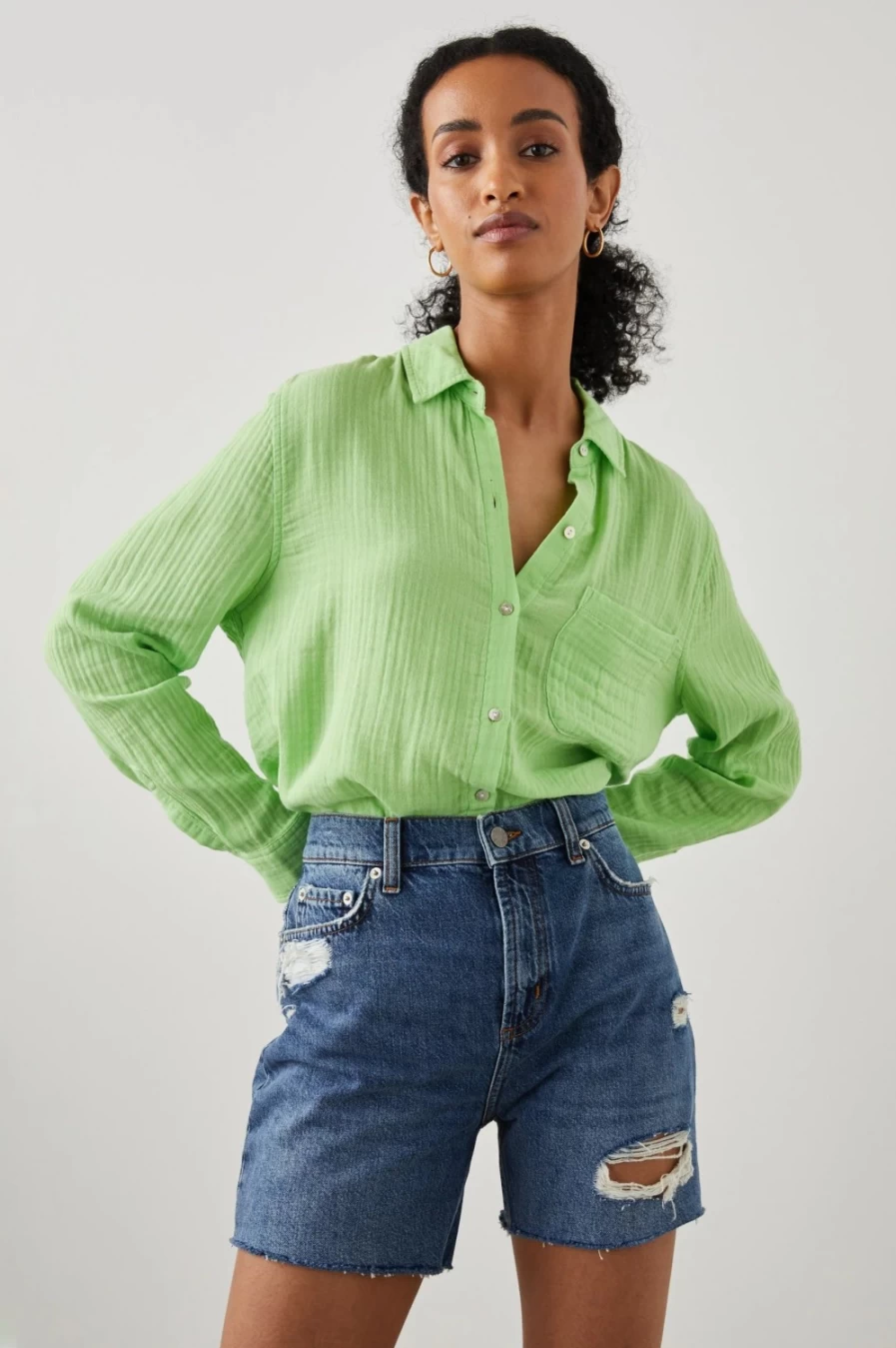 Rails Women's Ellis Shirt in Jade Lime - Stylish Casual Top