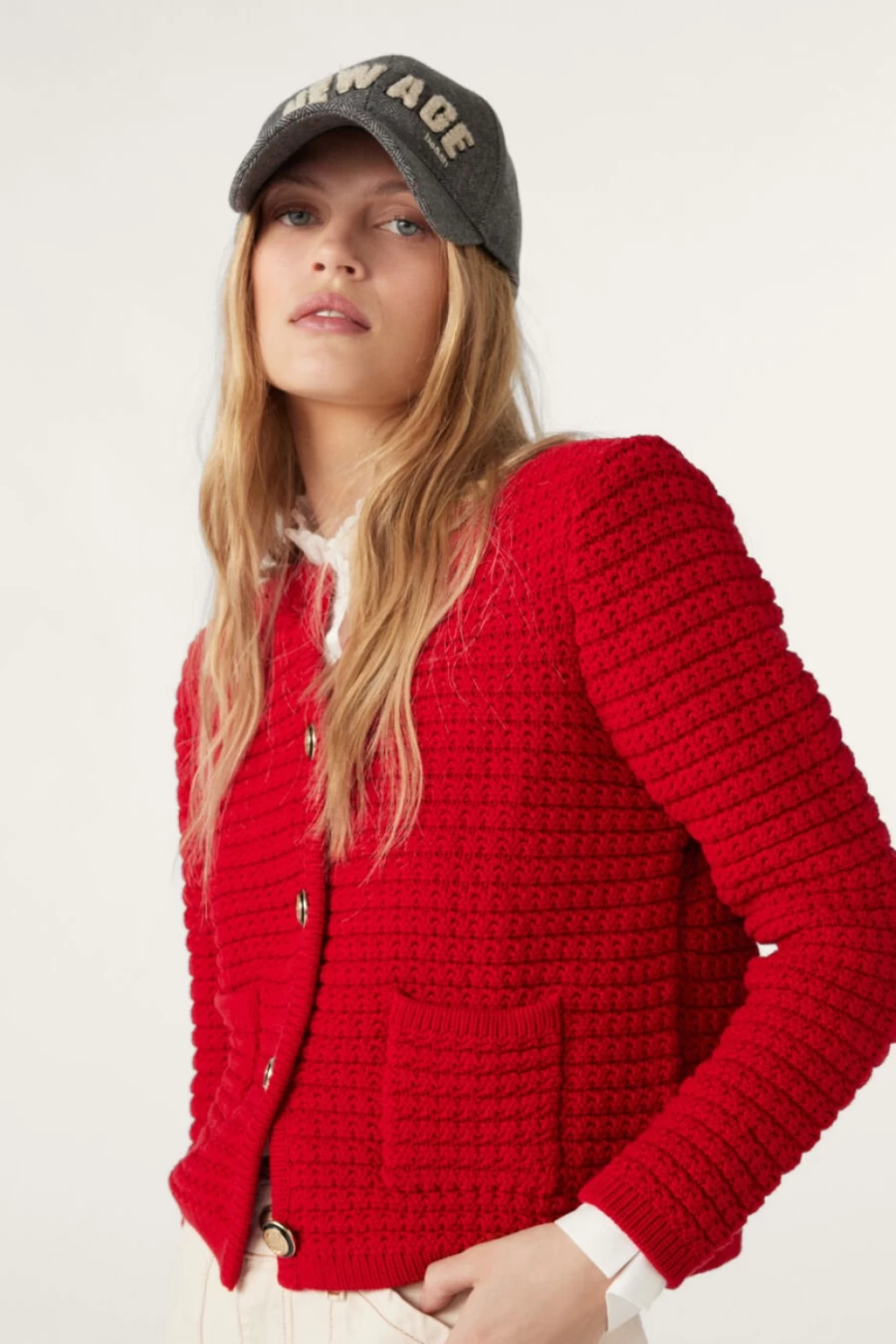 ba&sh Women's Gaspard Rouge Knitted Cardigan - Soft Elegant Sweater