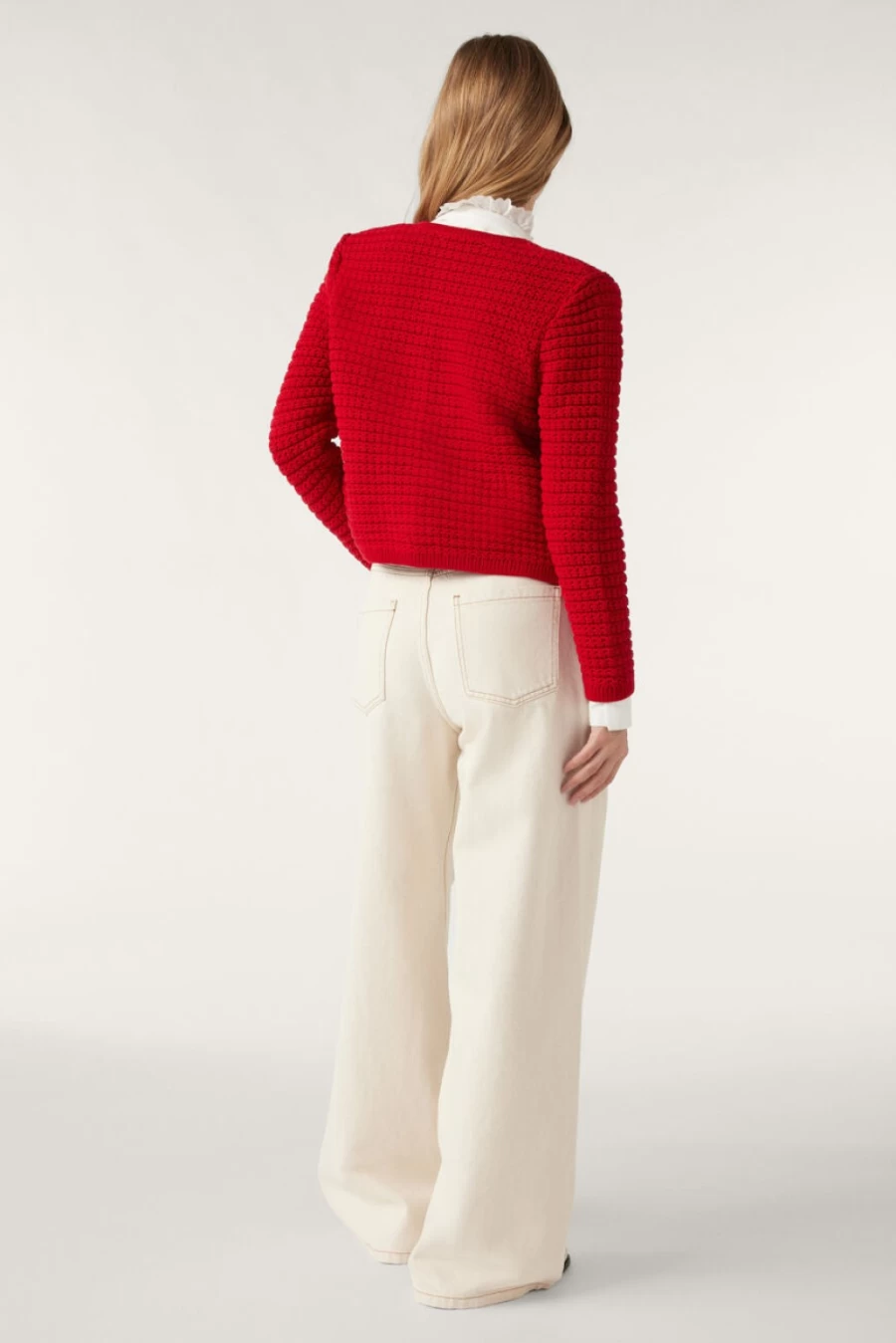 ba&sh Women's Gaspard Rouge Knitted Cardigan - Soft Elegant Sweater