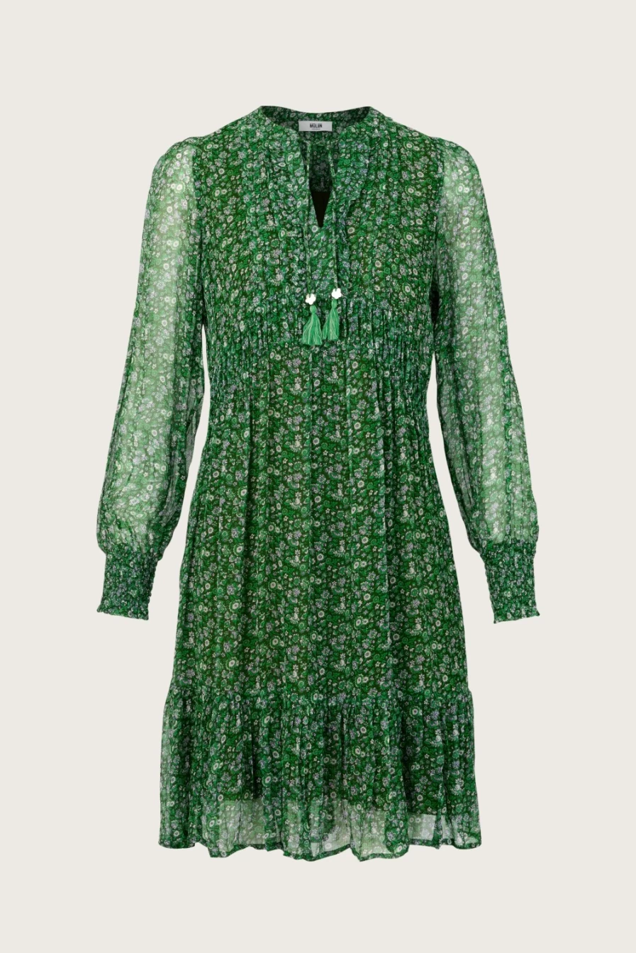Moliin Women's Ofelia Dress in Treetop - Elegant Flowy Summer Dress