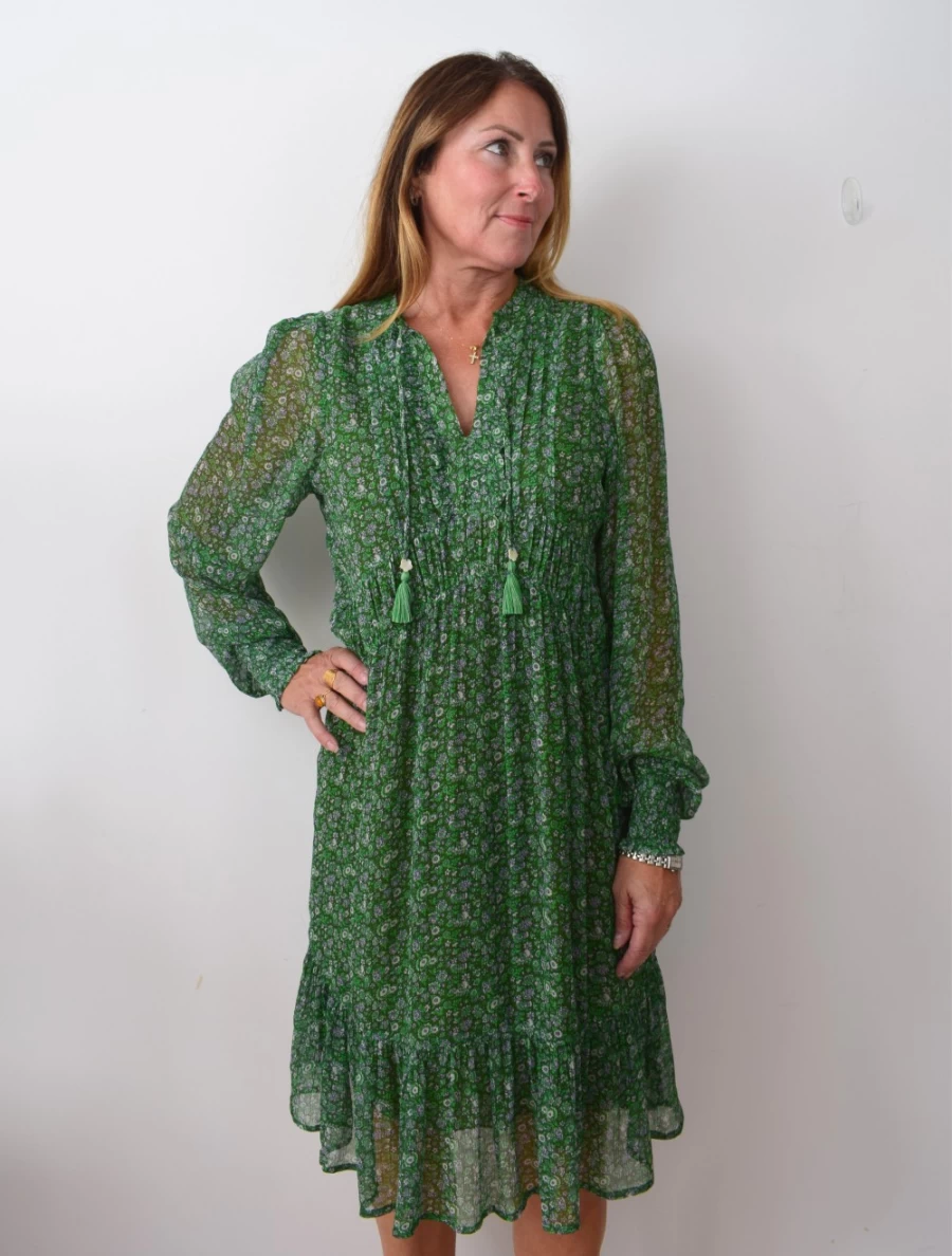 Moliin Women's Ofelia Dress in Treetop - Elegant Flowy Summer Dress