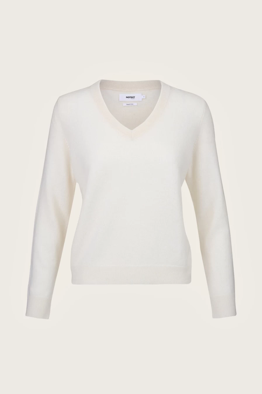Not Shy Women's Celia Knit Sweater in Ecru – Soft Comfortable Pullover