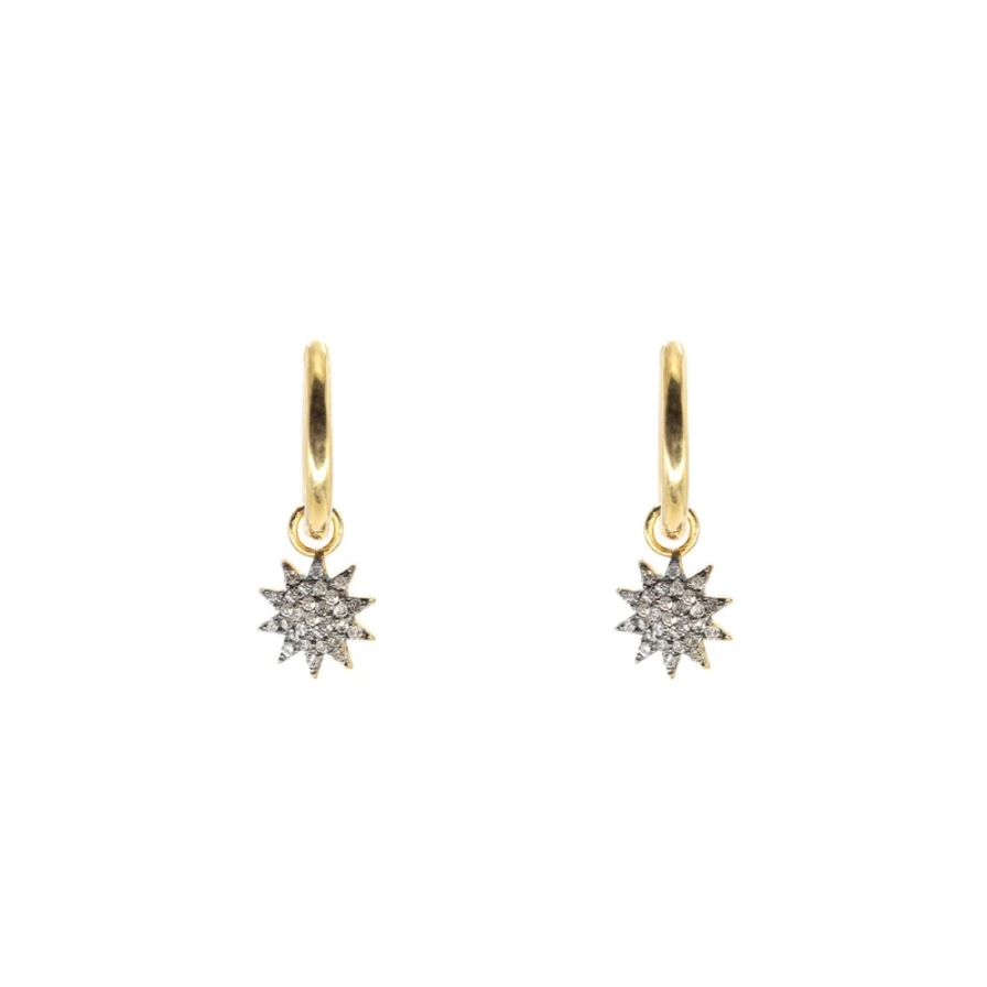 Kirstie Le Marque Women's Diamond Starburst Hoop Earrings - Sparkling Elegant Jewelry