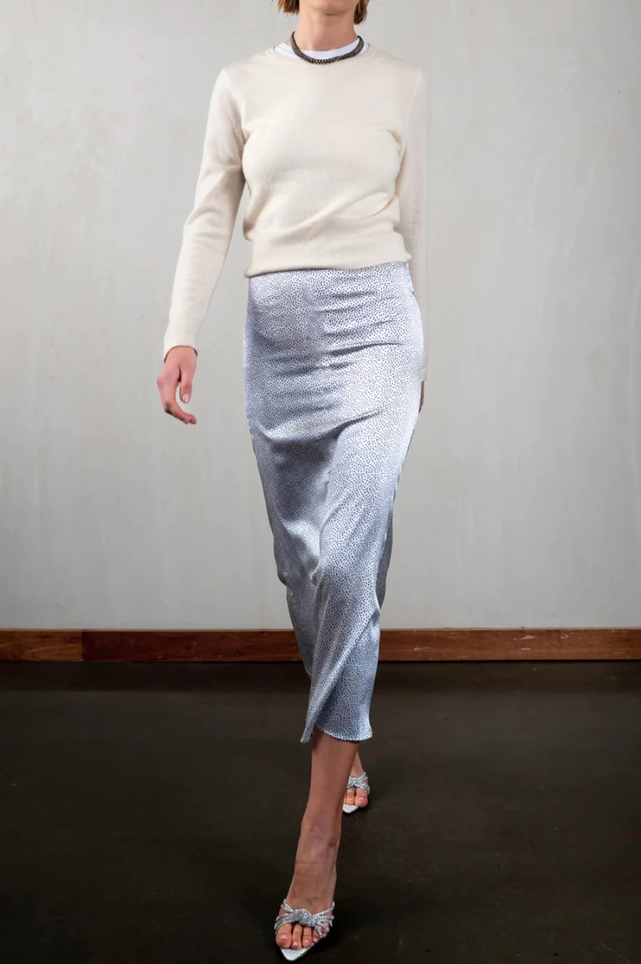 Jessica Russell Flint Women's Bias Cut Midi Skirt - Luciana Style Elegant Flowy Design