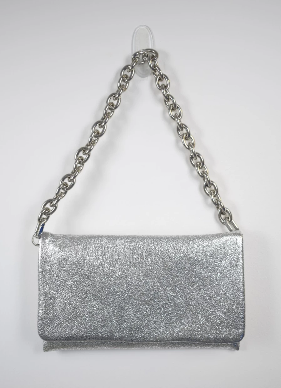 Abro Women's Genuine Leather Clutch Bag with Silver Accents - Elegant Handheld Purse for Evening & Party