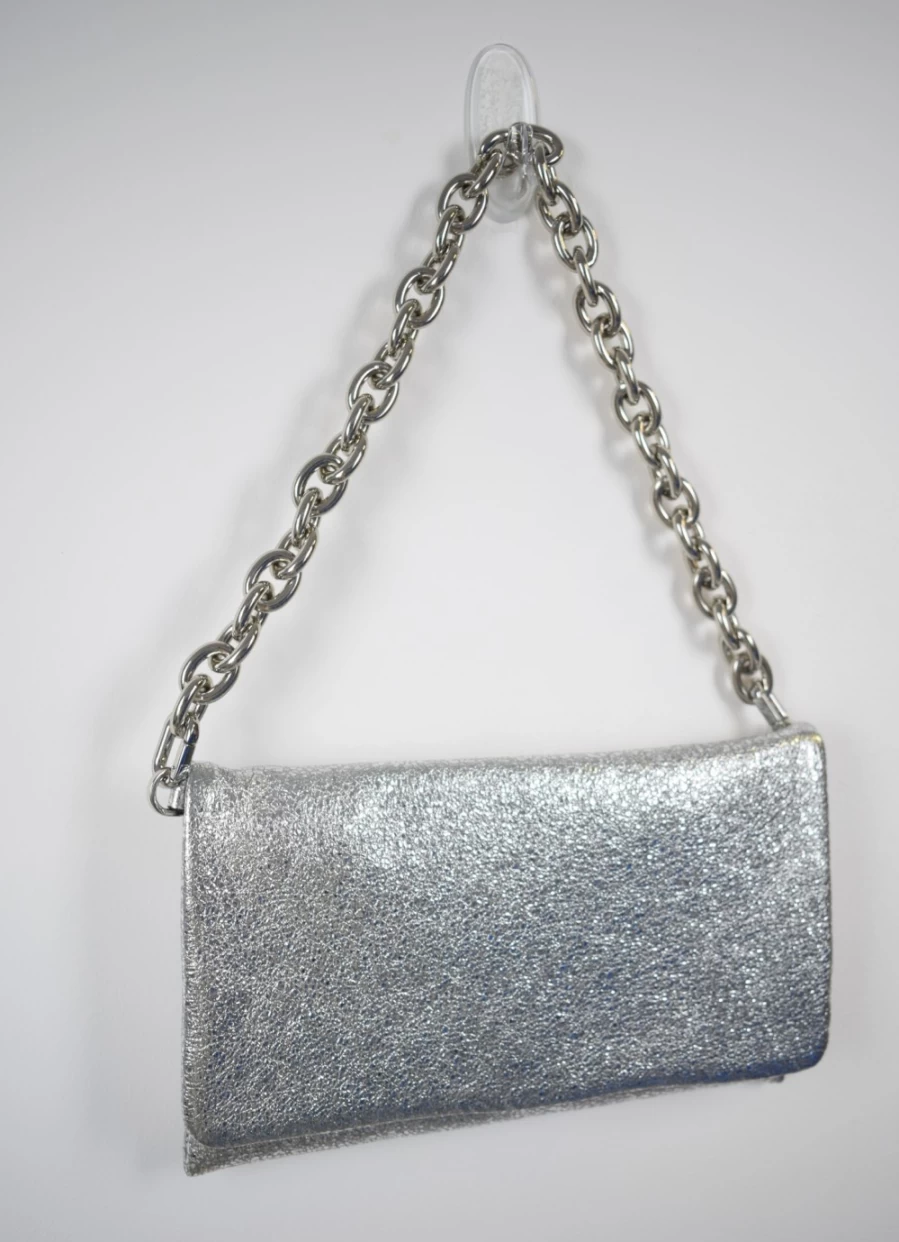 Abro Women's Genuine Leather Clutch Bag with Silver Accents - Elegant Handheld Purse for Evening & Party