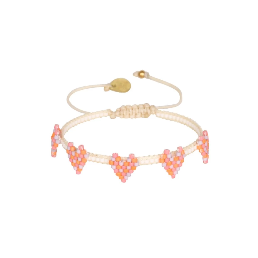 Mishky Women's Multi Heart Bracelet in Pink & Lilac - Elegant Romantic Charm Jewelry
