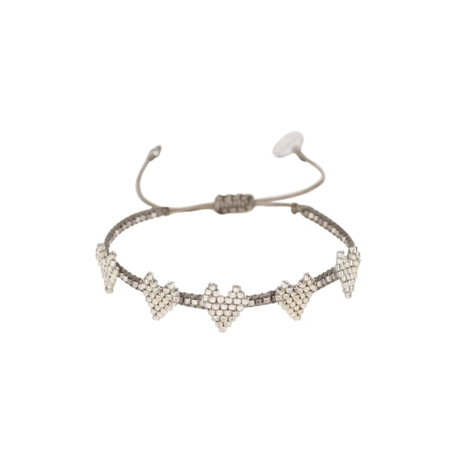 Mishky Sterling Silver Multi Heart Bracelet for Women - Elegant & Dainty Heart Charm Jewelry Gift